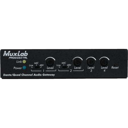MuxLab 500765 - Pasarela de Audio Dante 4 Canales con PoE - Tempo Shop