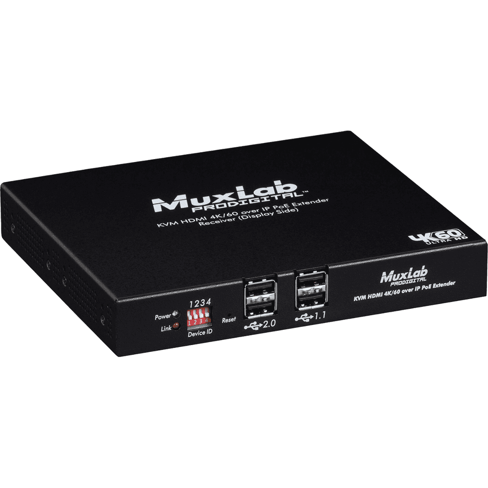MuxLab 500800-RX - Receptor KVM sobre IP 4K/60 con PoE - Tempo Shop