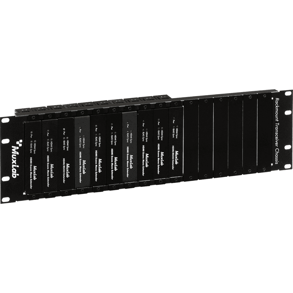 MuxLab 500920 - Chasis Enrackable para 16 Transmisores sobre Cat 5 (3U) - Tempo Shop