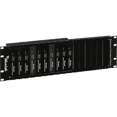 MuxLab 500920 - Chasis Enrackable para 16 Transmisores sobre Cat 5 (3U) - Tempo Shop