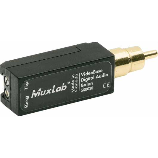 MuxLab IMU-500020 - Balun de Audio Digital S/PDIF (RCA a Terminal de Tornillo) - Tempo Shop