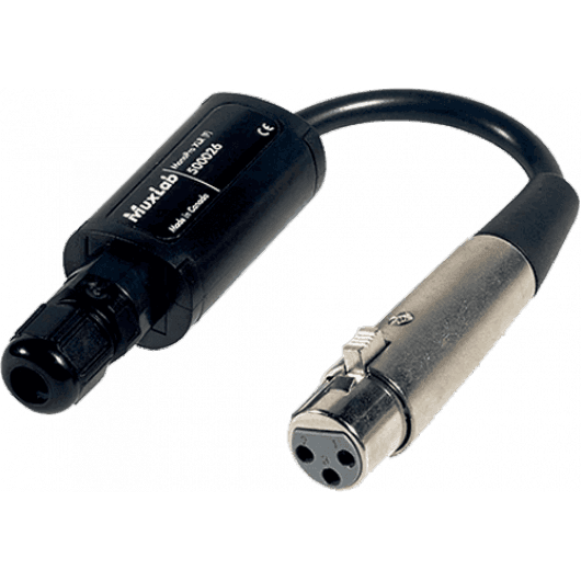 MuxLab IMU-500026 - Extensor Balun MonoPro con Conector XLR Hembra para Audio Profesional sobre Cat5e/6 - Tempo Shop