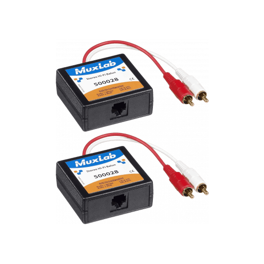 MuxLab IMU-500028-2PK - Kit Extensor de Audio Hi-Fi Estéreo Analógico por Cat5e/6 (Pack de 2) - Tempo Shop