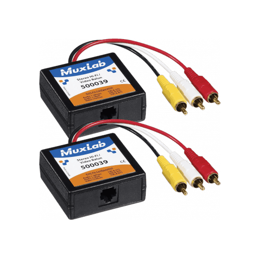 MuxLab IMU-500039-2PK - Kit Balun Extensor de Video Compuesto y Audio Estéreo Hi-Fi (Pack de 2) - Tempo Shop