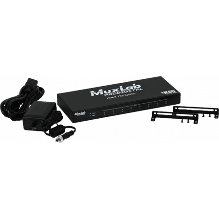 MuxLab IMU-500427 - Distribuidor HDMI 1x8, 4K/60 - Solución profesional para distribución de señal de ultra alta definición -