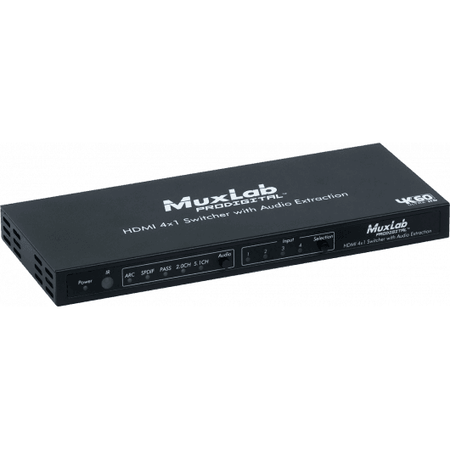 MuxLab IMU-500437 - Selector HDMI 4x1 4K/60 con extracción de audio y soporte ARC - Tempo Shop