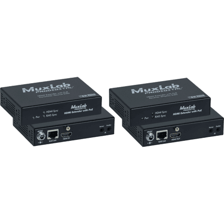 MuxLab IMU-500451-POE - Kit Extensor HDMI HDBaseT 4K y Control IR con Alimentación PoE (Hasta 70 Metros) - Tempo Shop