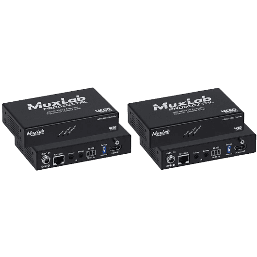 MuxLab IMU-500459-100 - Kit Extensor HDMI 2.0 / RS232 HDBaseT de Largo Alcance (100m) - Tempo Shop