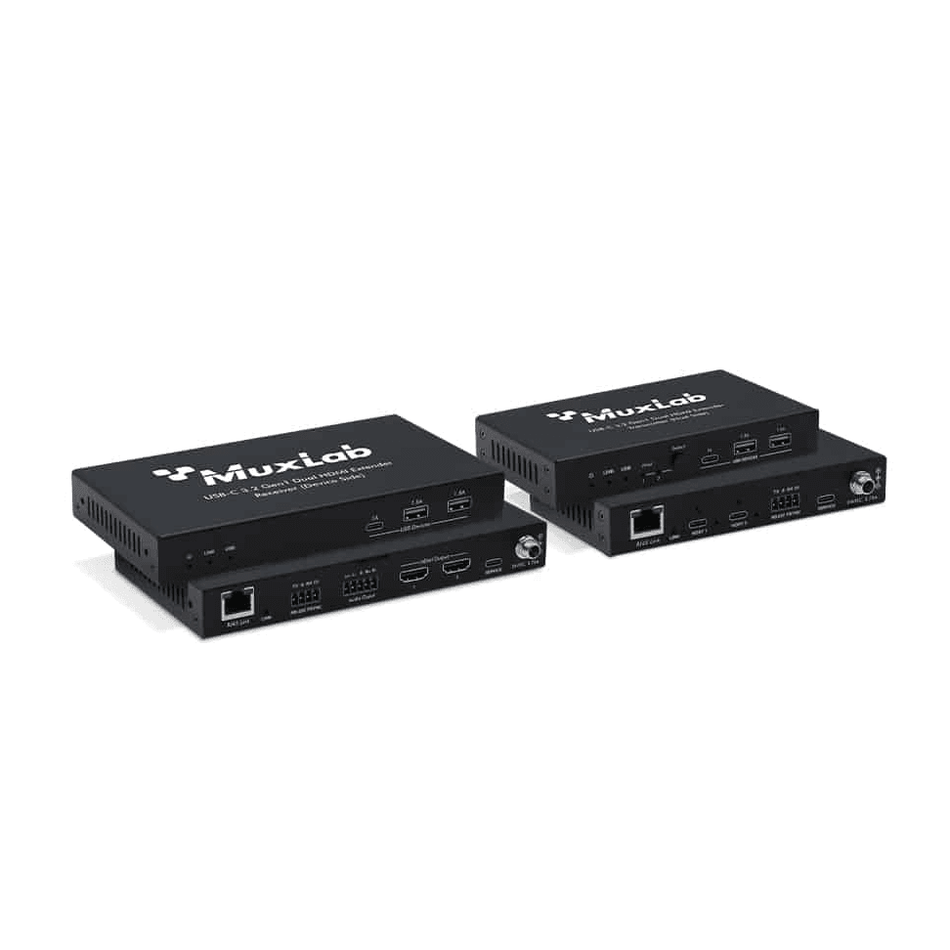 MuxLab IMU-500536 - Kit de extensión USB-C - HDMI dual 3.2 - 100m - Tempo Shop