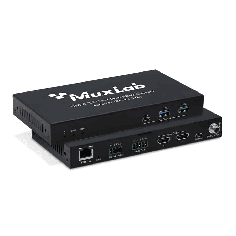 MuxLab IMU-500536 - Kit de extensión USB-C - HDMI dual 3.2 - 100m - Tempo Shop