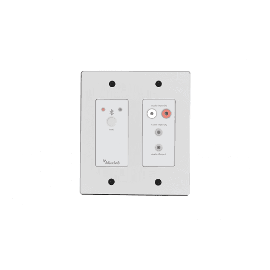 MuxLab IMU-500555-WH - Panel de Pared Interfaz de Audio Bluetooth y Analógico a Dante (Blanco) - Tempo Shop