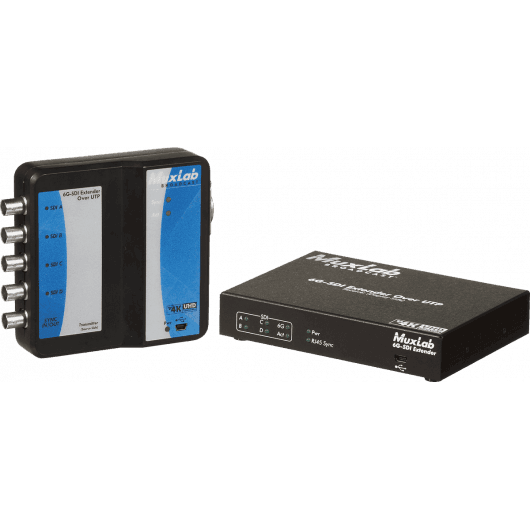 MuxLab IMU-500730 - Kit de extensión 6G-SDI sobre Cat.5/6 - Transmisión de vídeo 4K profesional - Tempo Shop