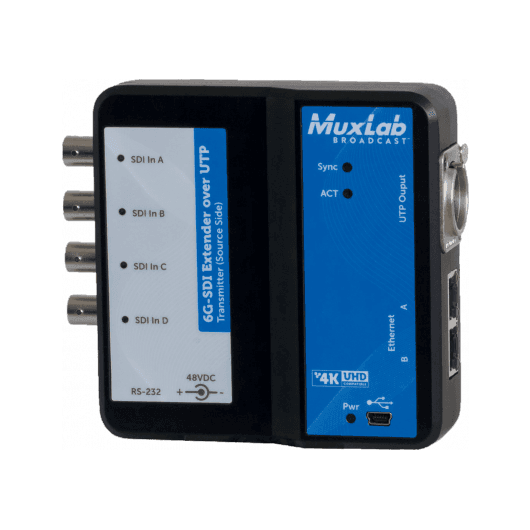MuxLab IMU-500733 - Kit de Extensión 6G-SDI sobre Ethernet (UTP) - Solución Multicanal 4K Profesional - Tempo Shop