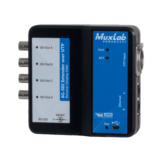 MuxLab IMU-500733 - Kit de Extensión 6G-SDI sobre Ethernet (UTP) - Solución Multicanal 4K Profesional - Tempo Shop