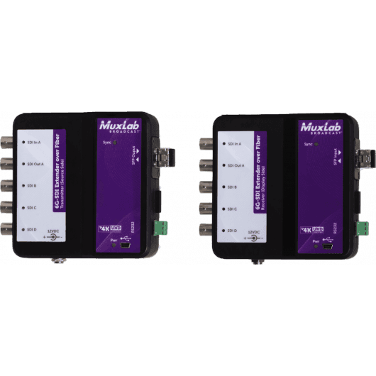 MuxLab IMU-500734-SM80 - Kit Extensor 6G-SDI sobre Fibra Óptica Monomodo 80 km - Tempo Shop