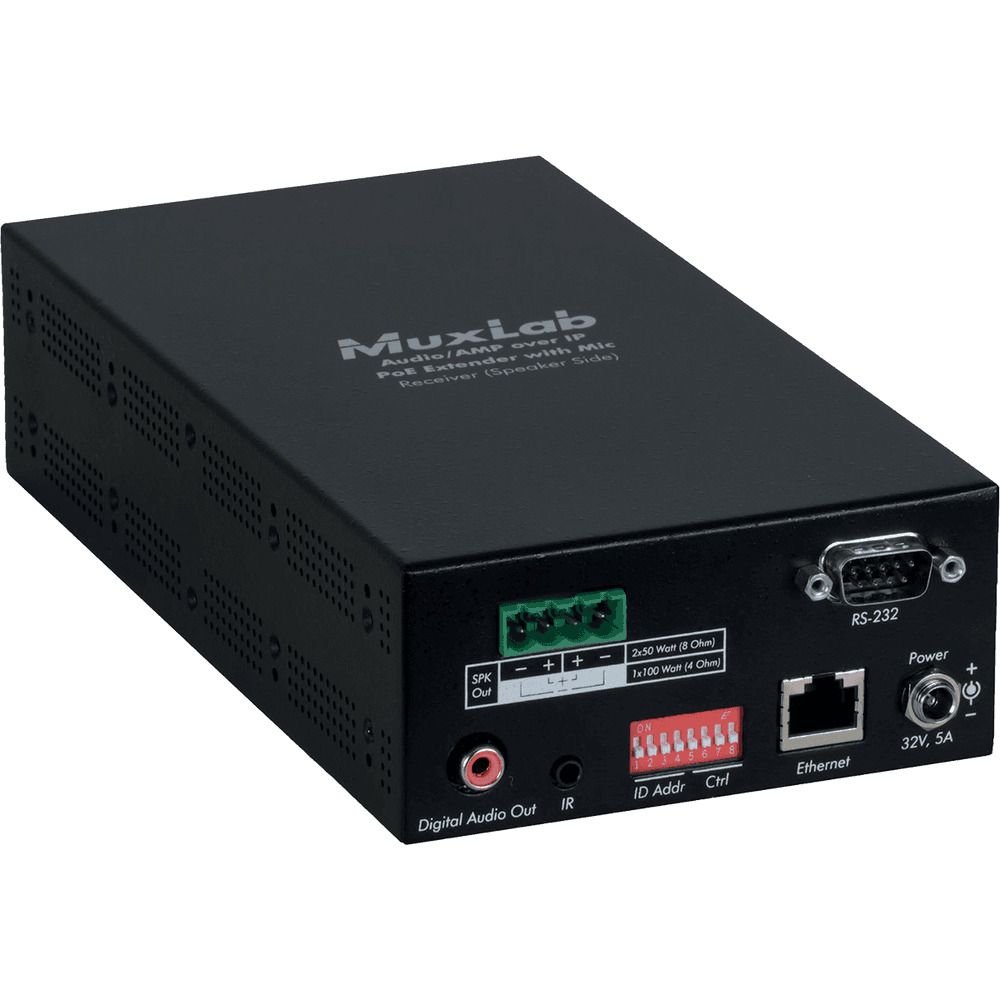 MuxLab IMU-500755-AMP-RX - Receptor de Audio sobre IP con Amplificador Integrado - Tempo Shop