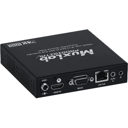 MuxLab IMU-500763-TX - Transmisor AV sobre IP HDMI 4K/30 con PoE y RS232 - Tempo Shop