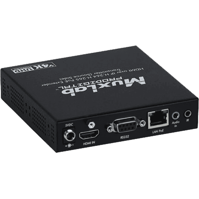 MuxLab IMU-500763-TX - Transmisor AV sobre IP HDMI 4K/30 con PoE y RS232 - Tempo Shop