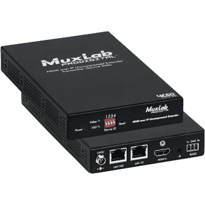 MuxLab IMU-500768-TX - Transmisor AV sobre IP HDMI 4K/60 con PoE y RS232 - Tempo Shop