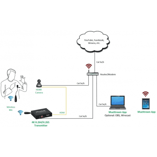 MuxLab IMU-500786 - Kit de Streaming con Cámara PTZ HDMI/IP y Transmisor - Tempo Shop