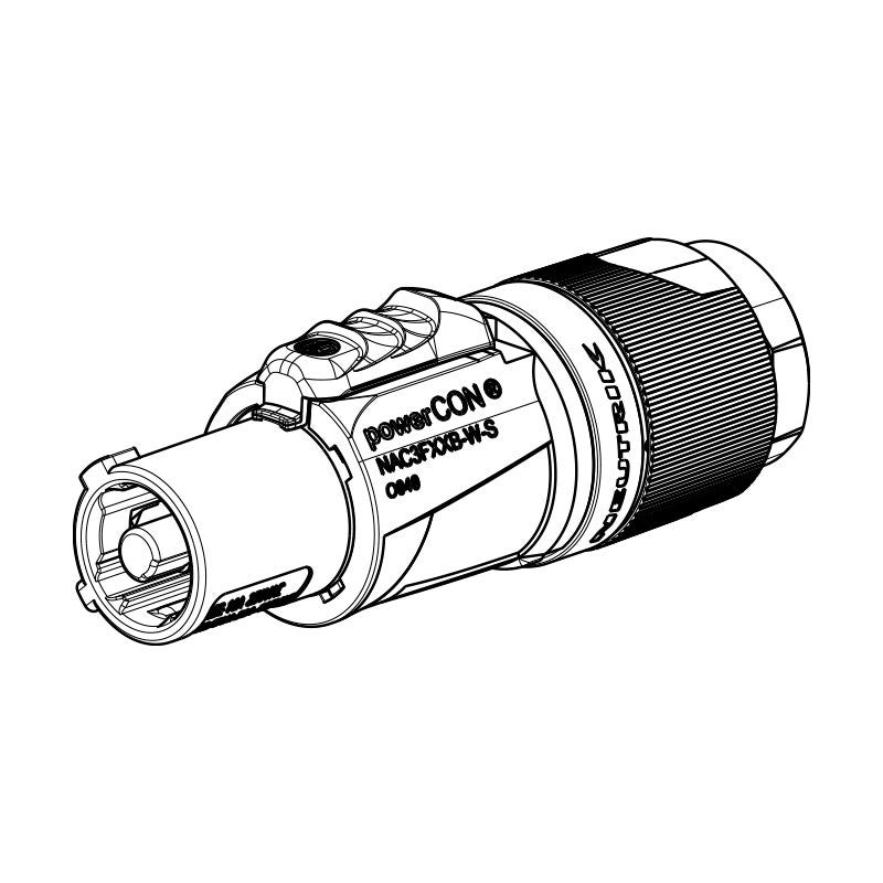 Neutrik NAC3FXXB-W-S - Conector Powercon Aéreo Gris Salida 16A - Tempo Shop