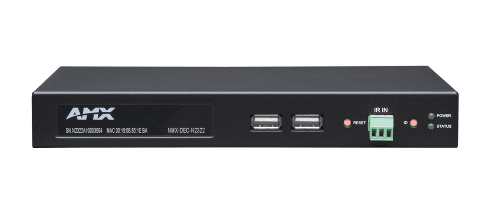 AMX NMX-DEC-N2322 - Decodificador de Video 4K UHD sobre IP Serie N2300 con KVM y PoE