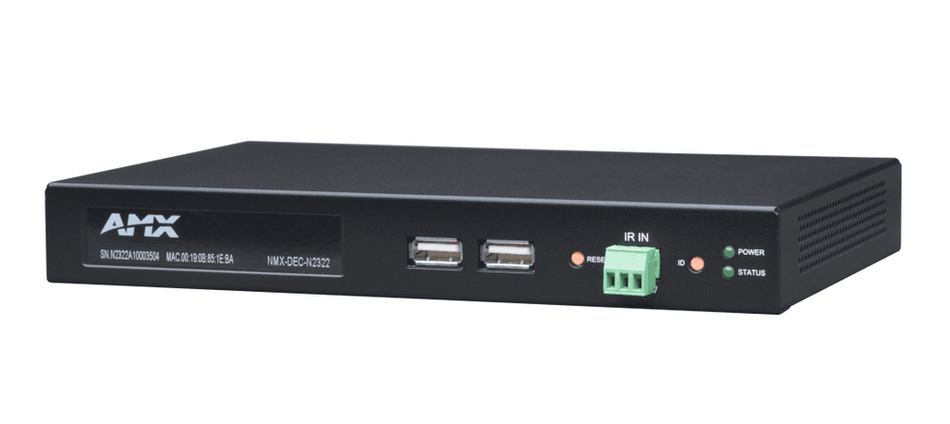 AMX NMX-DEC-N2322 - Decodificador de Video 4K UHD sobre IP Serie N2300 con KVM y PoE
