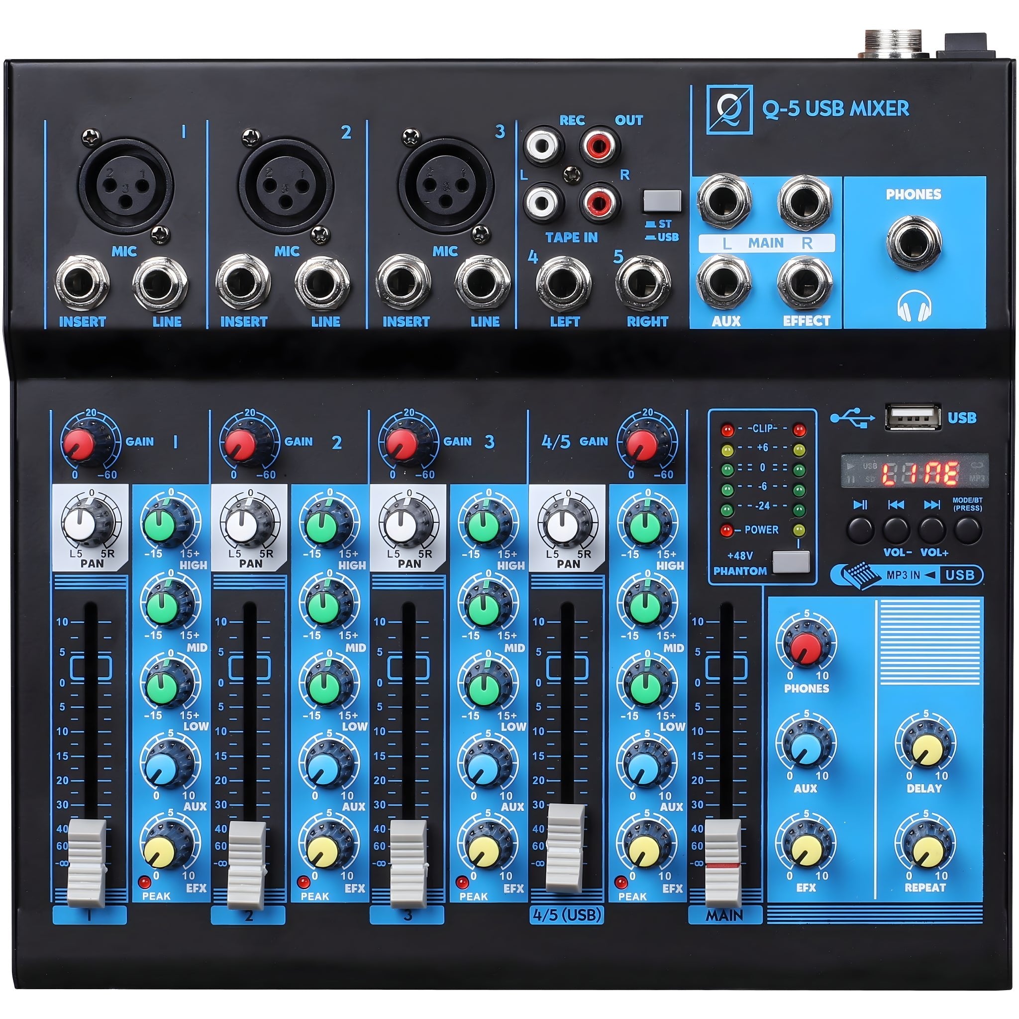 OQAN MIXER Q5 MK2 USB - Mesa de mezclas de 5 canales - Tempo Shop