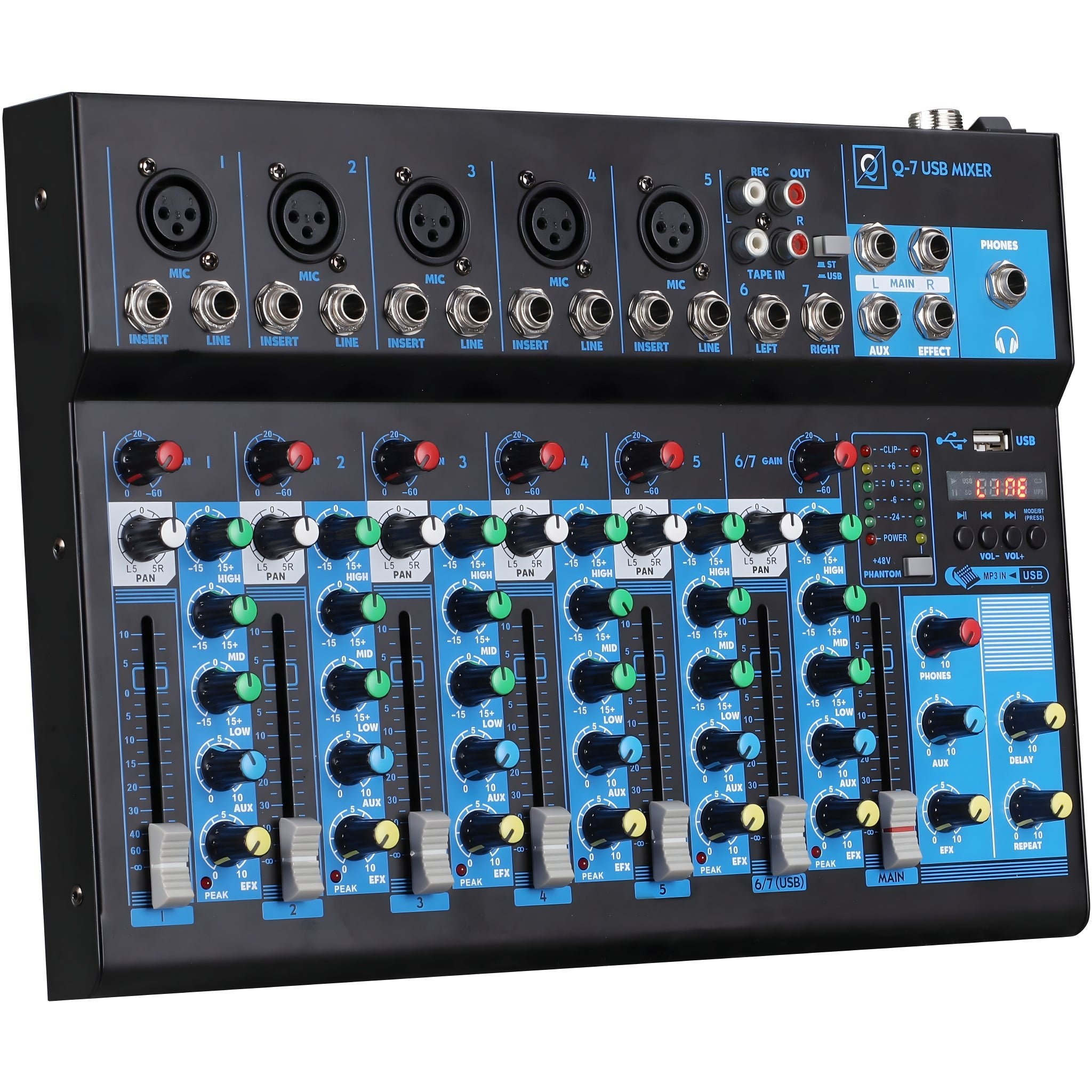 OQAN MIXER Q7 MK2 USB - Mesa de mezclas 7 canales - Tempo Shop