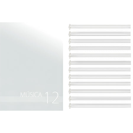 OQAN MUSIC SHEET - Cuaderno DINA4 con 12 pautas, 30hojas (60 páginas) de papel 90 grms - Tempo Shop