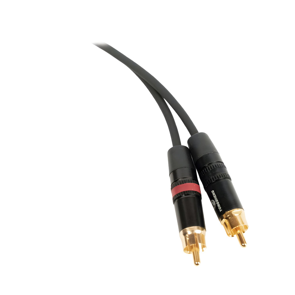 OQAN QABLP - Cable 2x RCA - 2x RCA Dorado/Negro de 1,5m - Tempo Shop