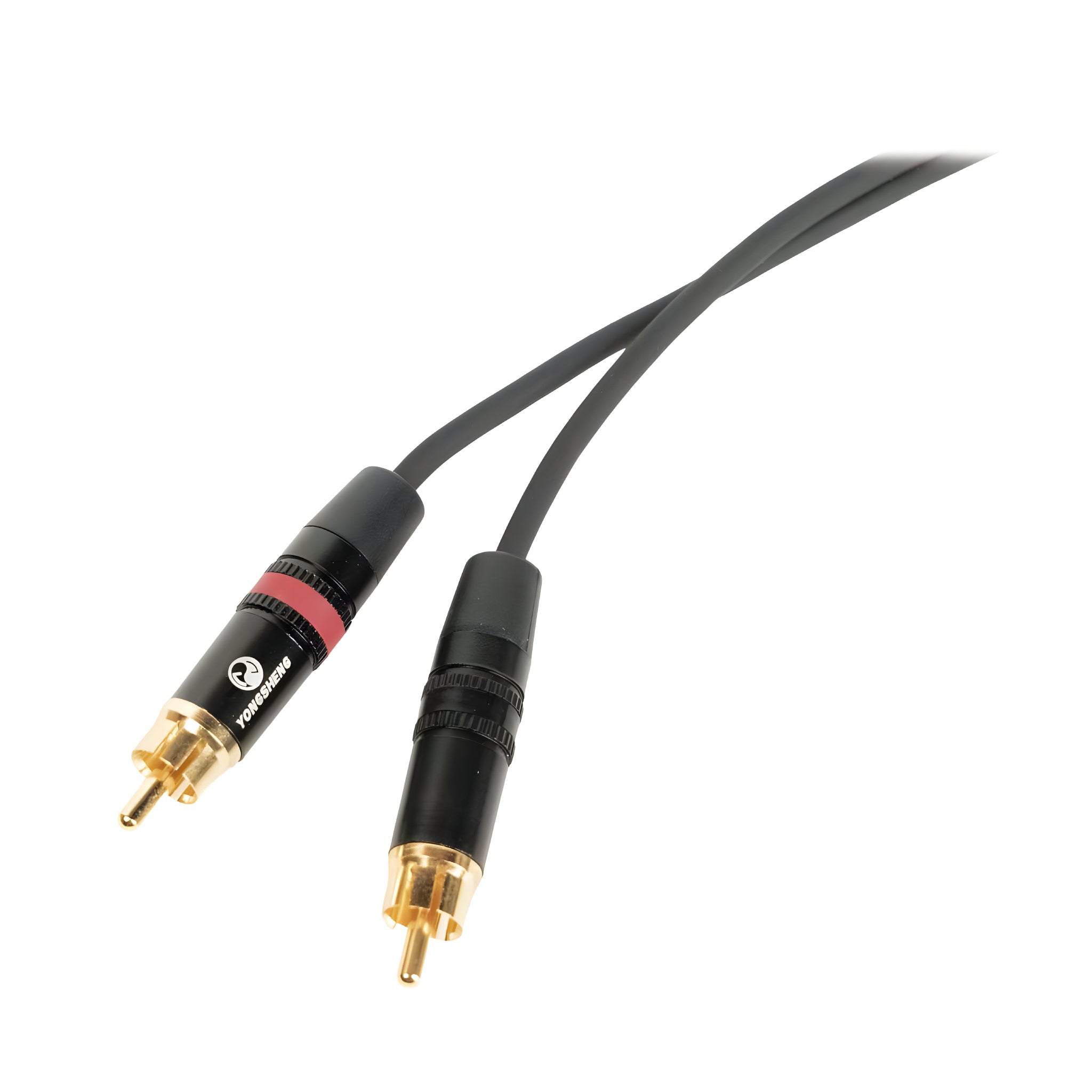 OQAN QABLP - Cable 2x RCA - 2x RCA Dorado/Negro de 1,5m - Tempo Shop