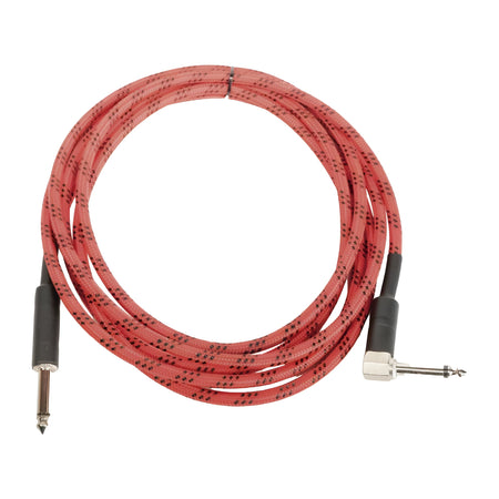 OQAN QABLP - Cable Jack Mono Acodado - Jack Mono Textil Rojo/Negro de 3m - Tempo Shop