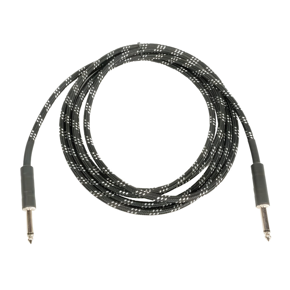 OQAN QABLP - Cable Jack Mono - Jack Mono Textil Negro/Blanco de 3m - Tempo Shop