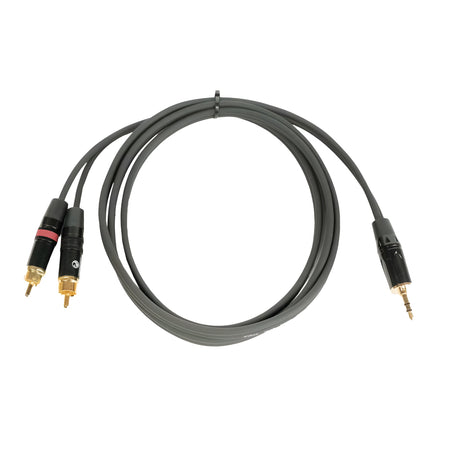 OQAN QABLP - Cable Mini Jack Stereo - 2x RCA Dorado/Negro de 3m - Tempo Shop