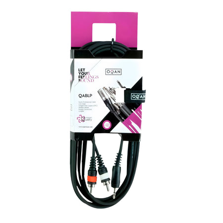 OQAN QABLP - Cable Mini Jack Stereo - 2x RCA Moldeado de 3m - Tempo Shop