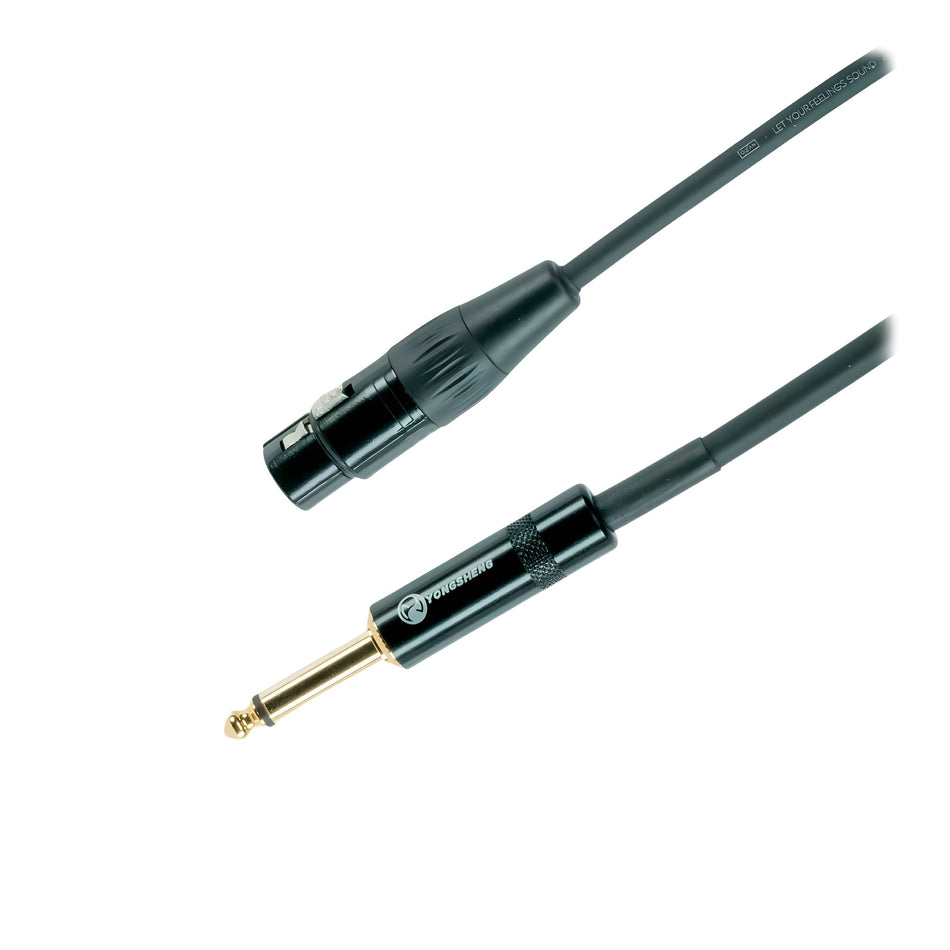 OQAN QABLP - Cable XLR Hembra - Jack Mono Dorado/Negro de 3m - Tempo Shop