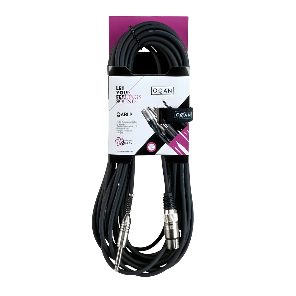 OQAN QABLP - Cable XLR Hembra - Jack Mono Plateado de 10m - Tempo Shop