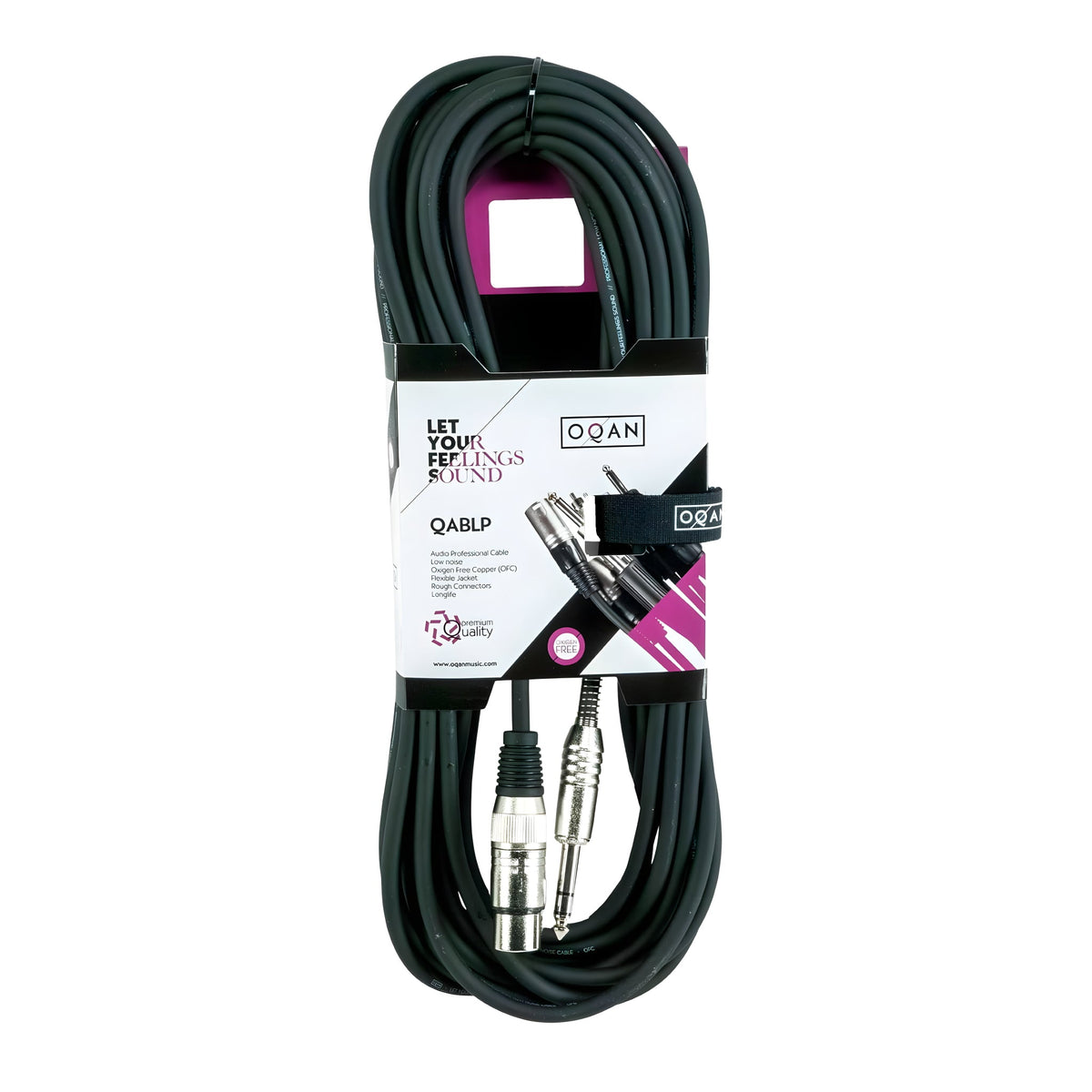 OQAN QABLP - Cable XLR Hembra - Jack Stereo Plateado de 10m - Tempo Shop