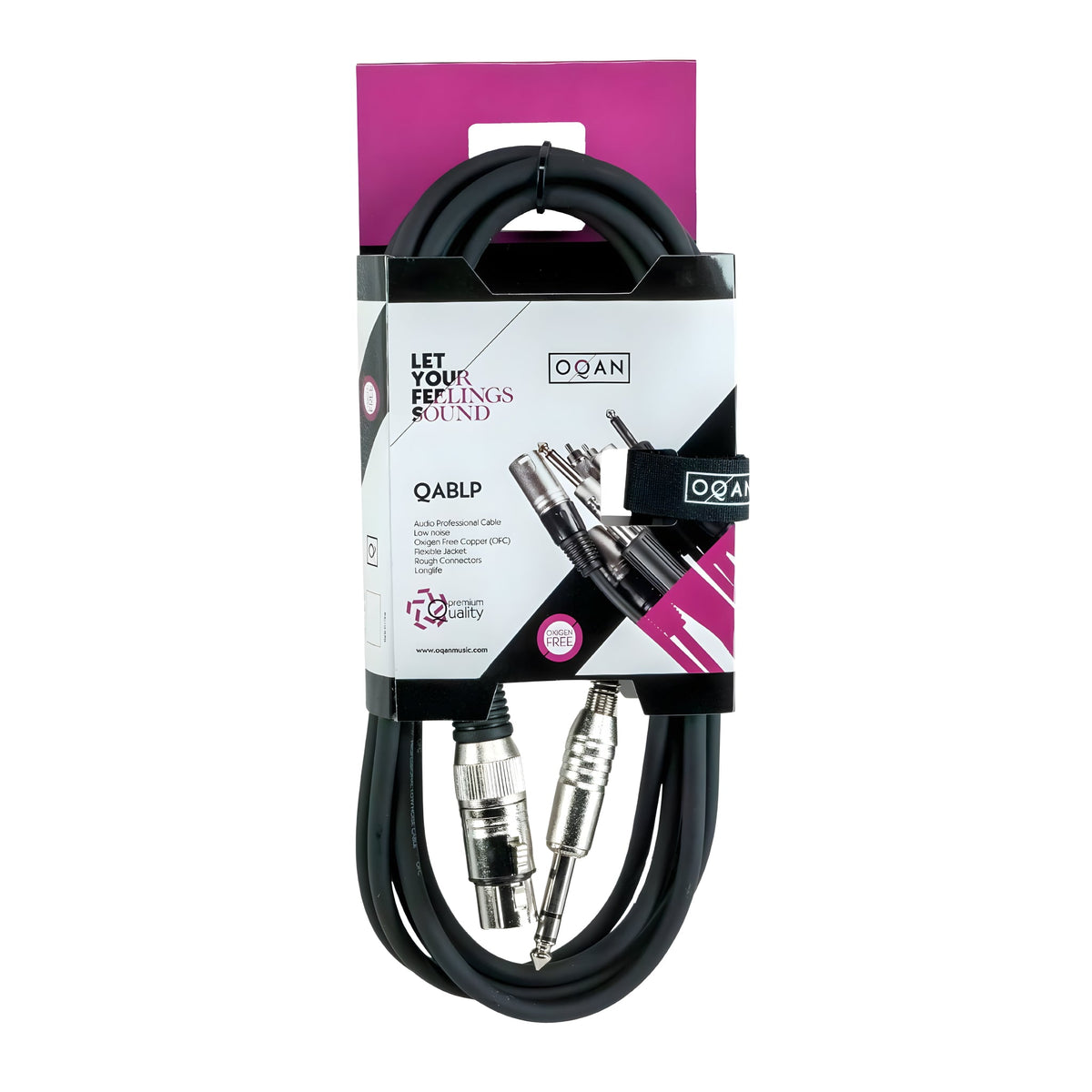 OQAN QABLP - Cable XLR Hembra - Jack Stereo Plateado de 3m - Tempo Shop
