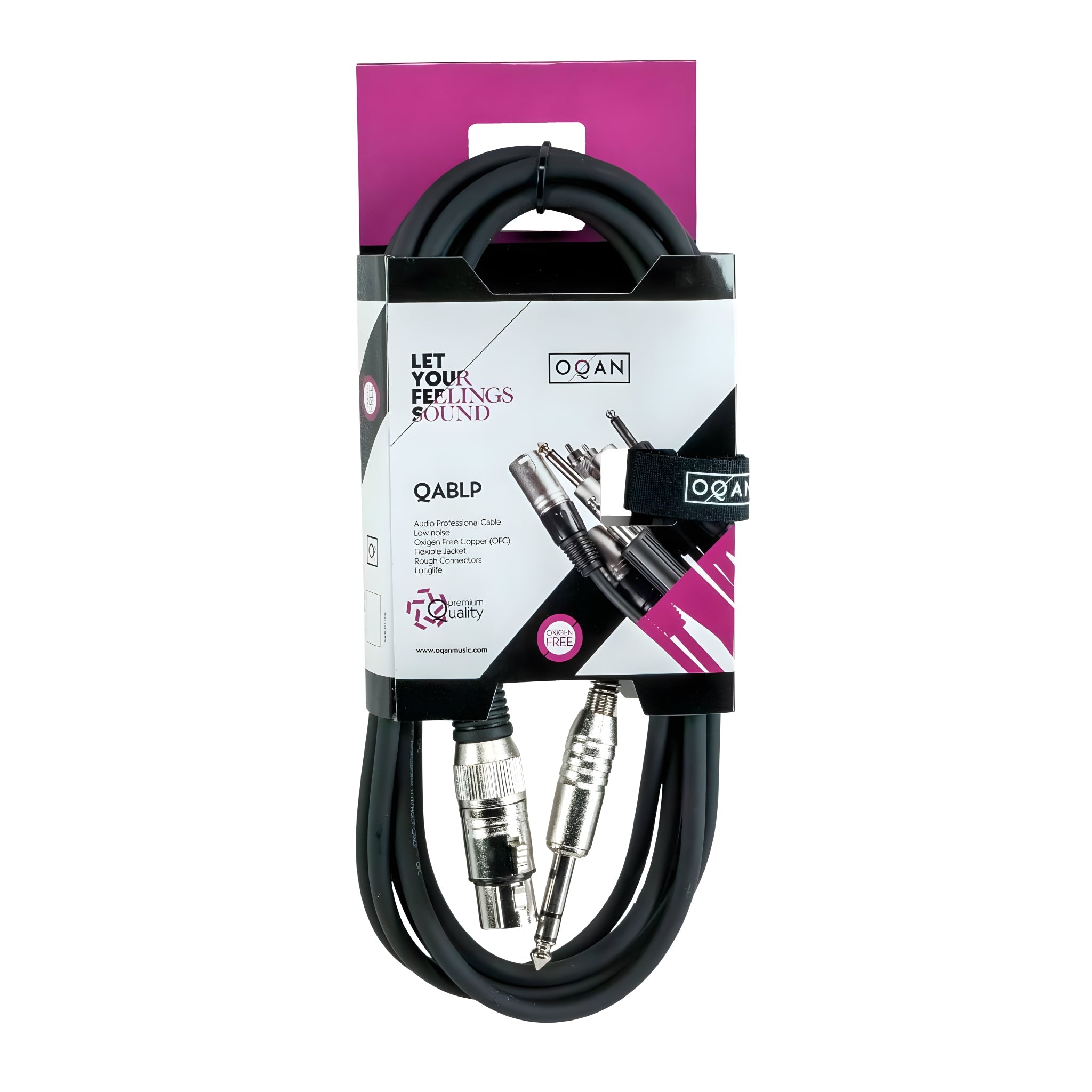 OQAN QABLP - Cable XLR Hembra - Jack Stereo Plateado de 3m - Tempo Shop