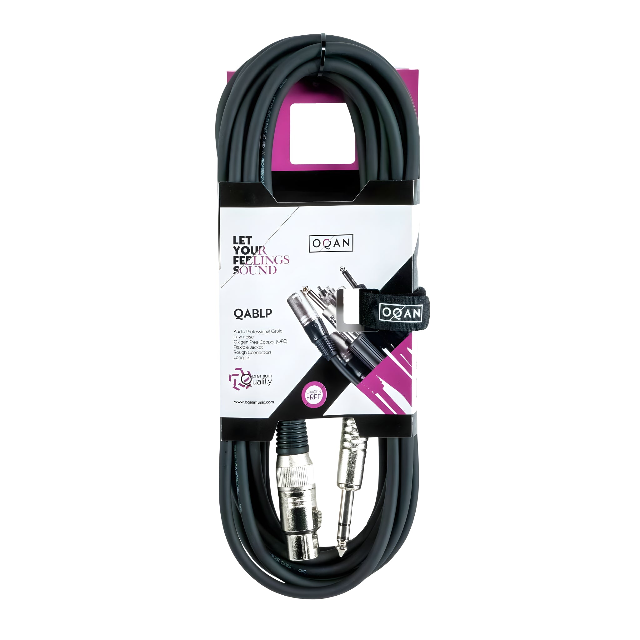 OQAN QABLP - Cable XLR Hembra - Jack Stereo Plateado de 5m - Tempo Shop