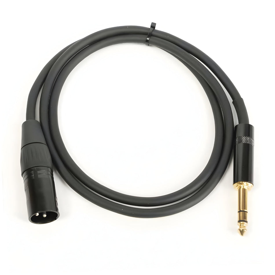 OQAN QABLP - Cable XLR Macho - Jack Stereo Dorado/Negro de 3m - Tempo Shop