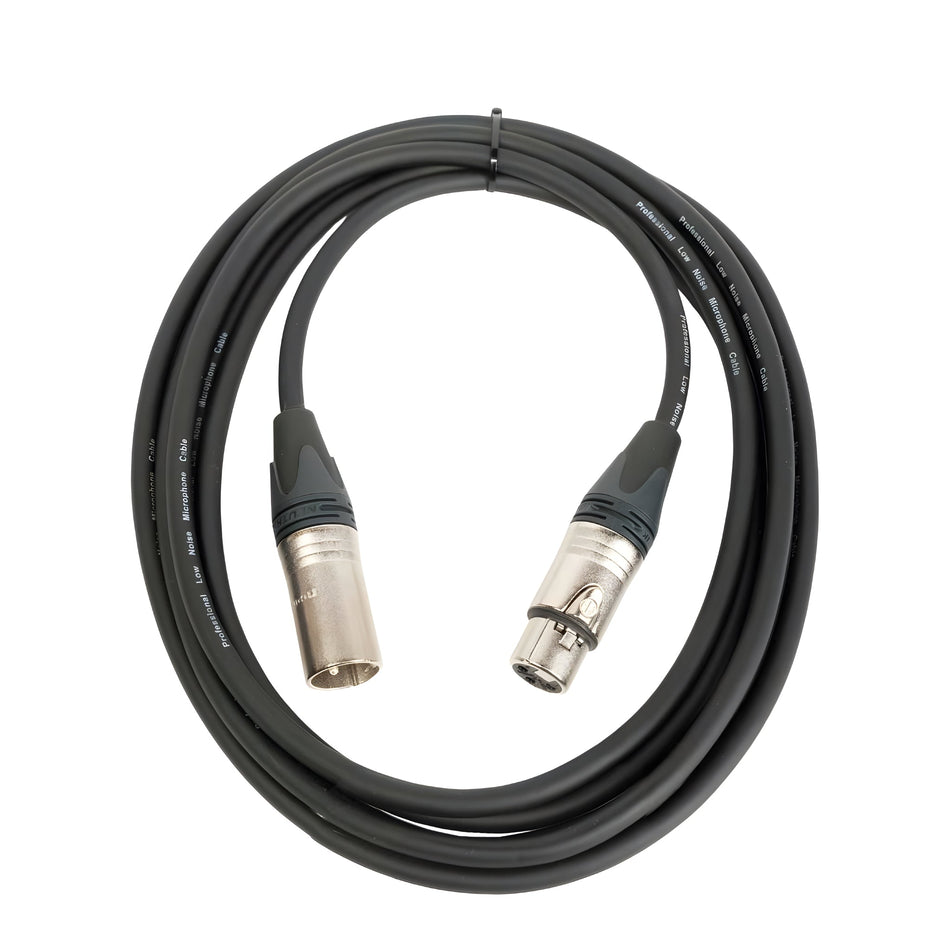 OQAN QABLP - Cable XLR Macho - XLR Hembra Neutrik Plateado de 10m - Tempo Shop