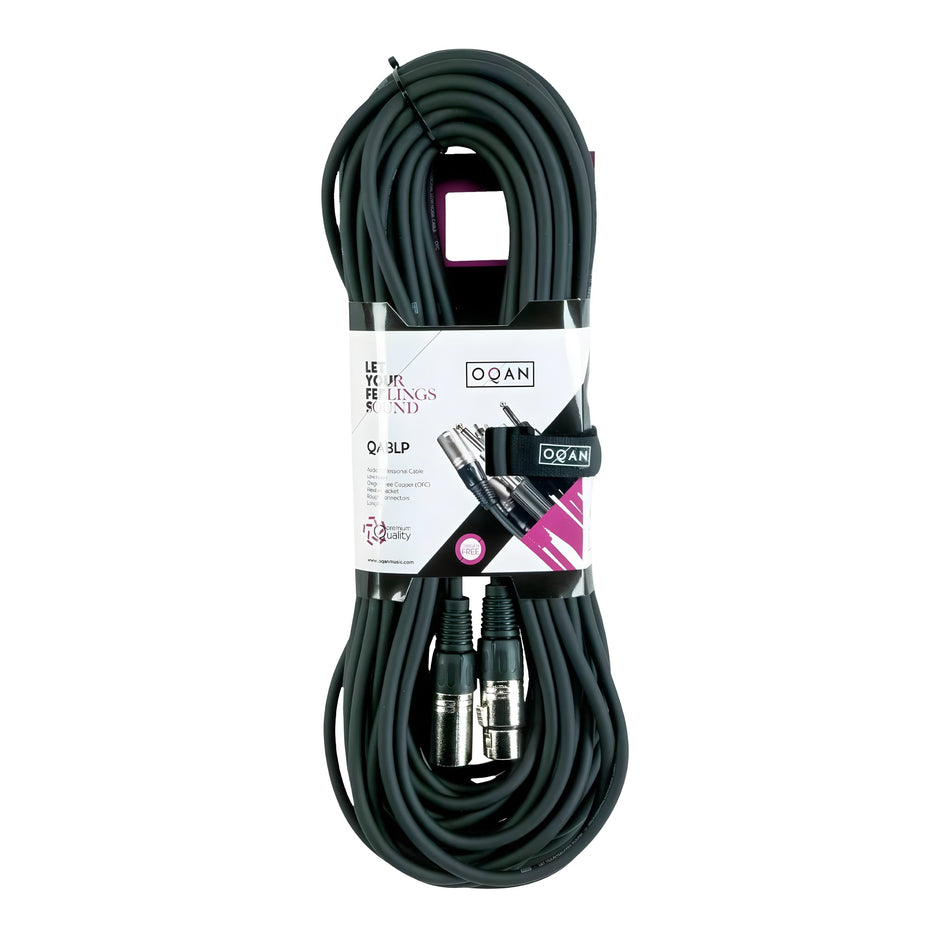 OQAN QABLP - Cable XLR Macho - XLR Hembra Plateado de 20m - Tempo Shop