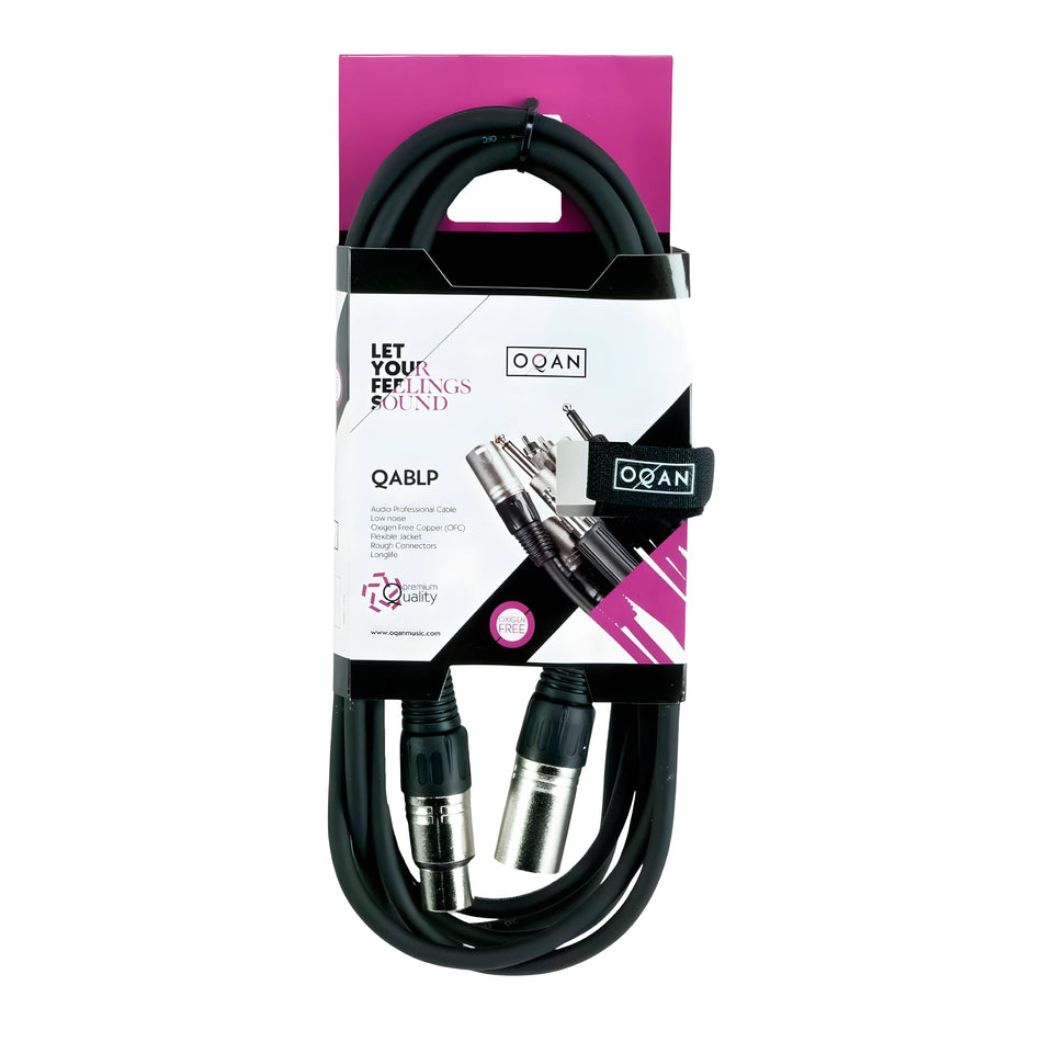 OQAN QABLP - Cable XLR Macho - XLR Hembra Plateado de 3m - Tempo Shop