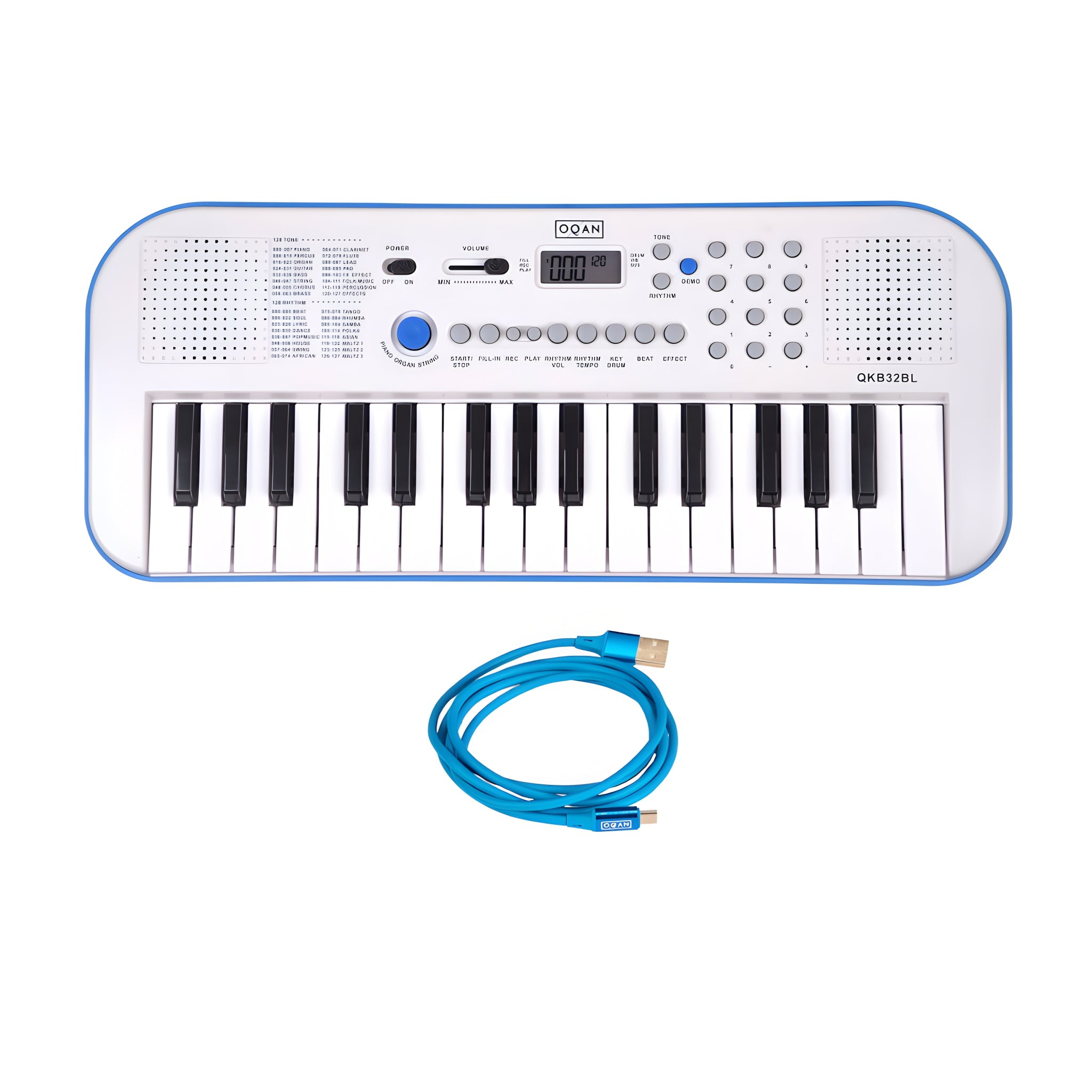 OQAN QKB32BL AZUL + CABLE USB - Teclado de acompañamiento con altavoces - Tempo Shop