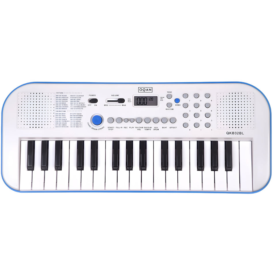 OQAN QKB32BL AZUL - Teclado de acompañamiento con altavoces y 32 teclas - Tempo Shop
