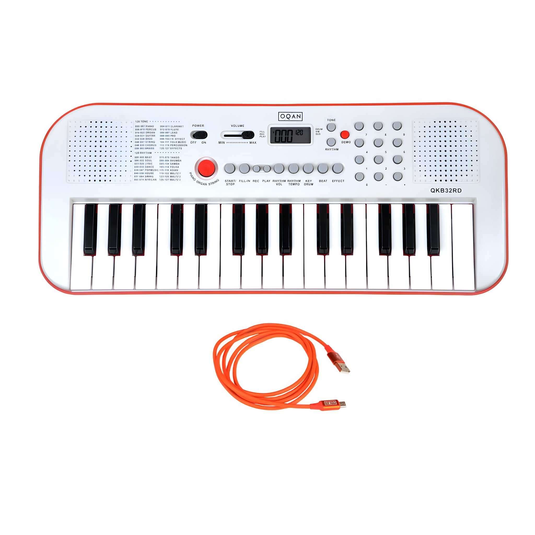 OQAN QKB32RD ROJO + CABLE USB - Teclado de acompañamiento con altavoces - Tempo Shop