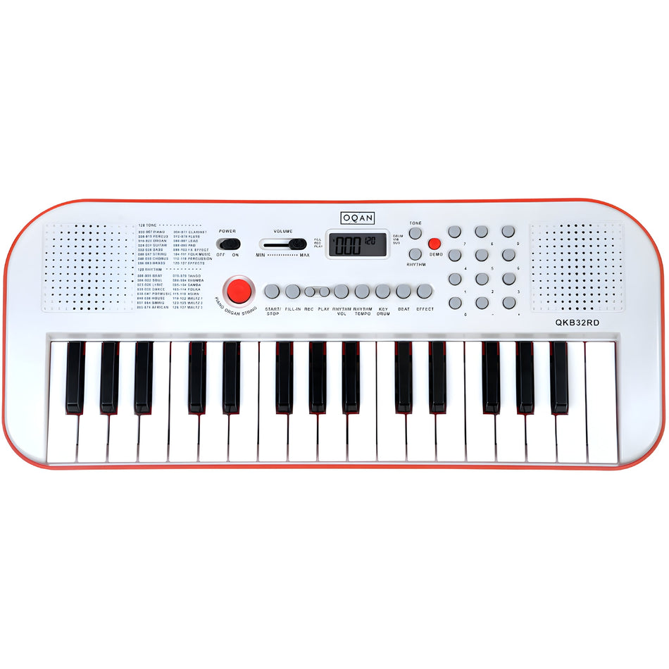 OQAN QKB32RD ROJO - Teclado de acompañamiento con altavoces y 32 teclas - Tempo Shop